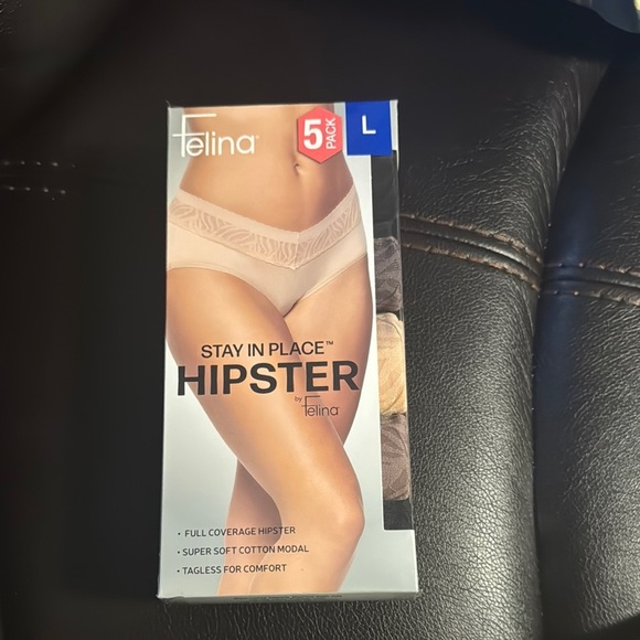 Felina Ladies'Telina Stay in Place Hipster - 5 Pack, Size L Pink Pack - Picture 9 of 11
